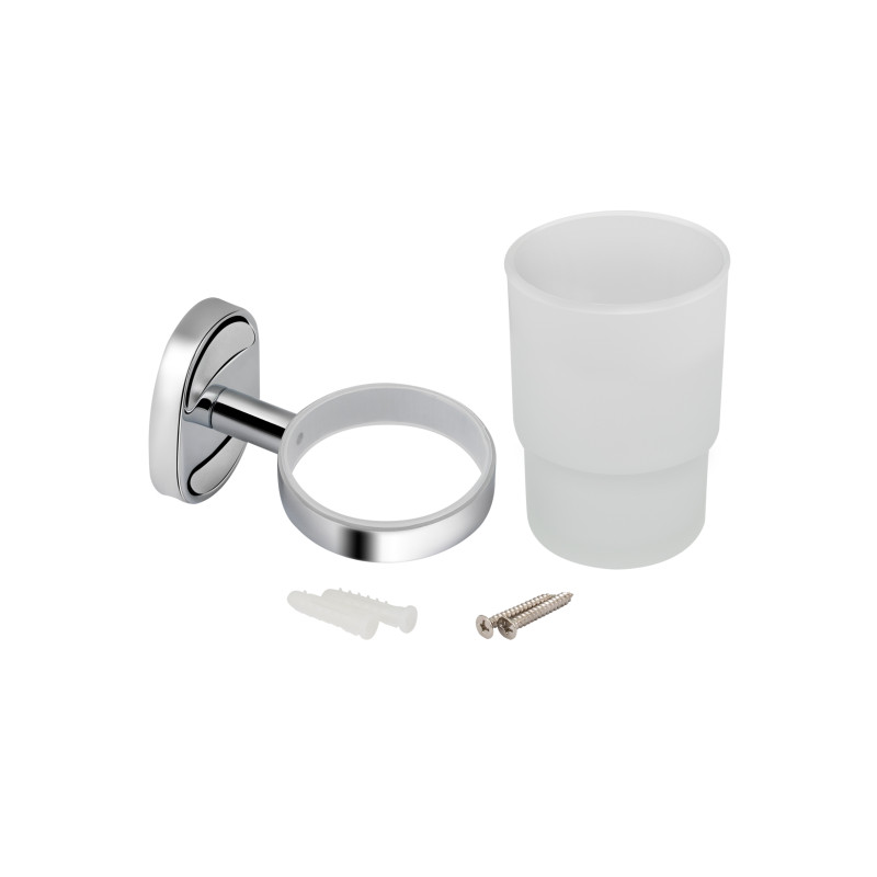 Lidz Склянка з тримачем Oreo 0401 настінний (матове скло) LDORE0401CRM22163 Chrome