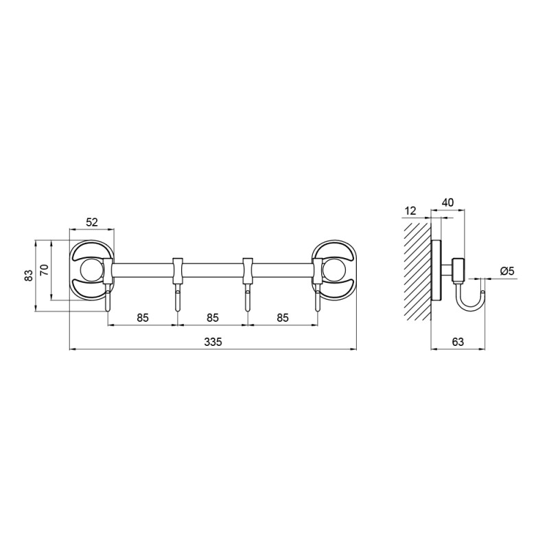 Lidz Тримач Oreo 0804 4 гачка LDORE0804CRM22175 Chrome