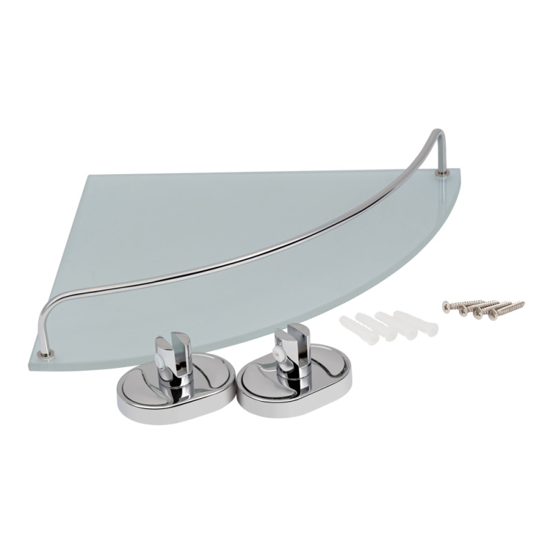 Lidz Полиця кутова Oreo 1001 скляна LDORE1001CRM22180 Chrome