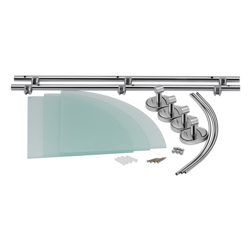 Lidz Полиця кутова Oreo 1003 скляна 3 ярусна LDORE1003CRM22182 Chrome