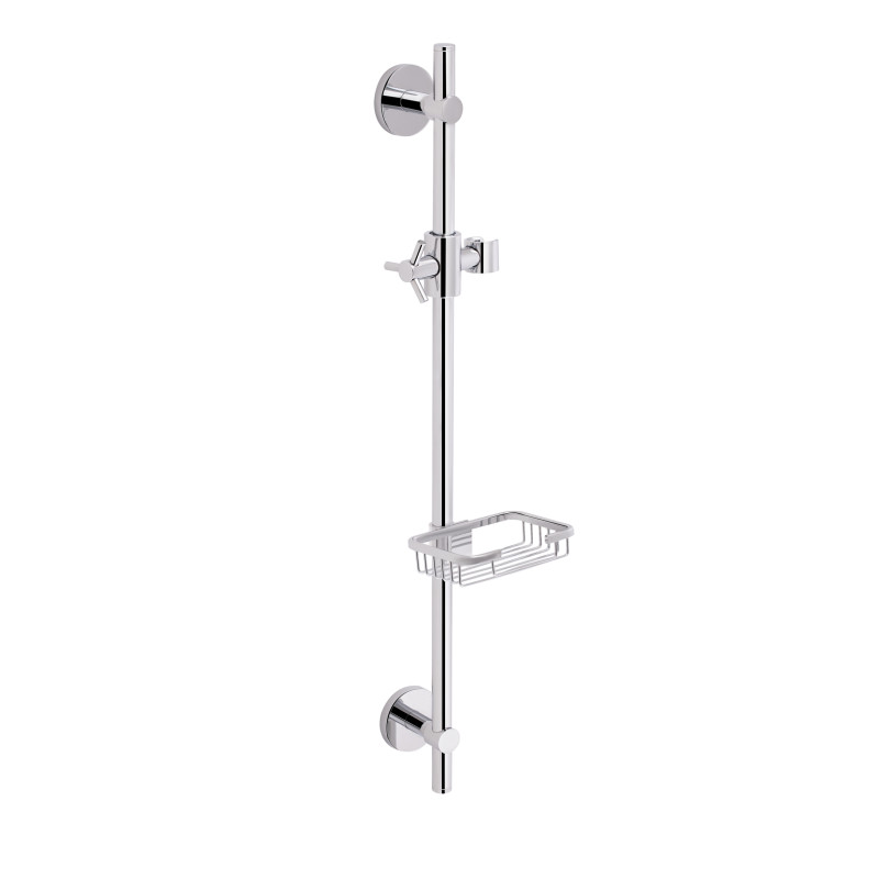 Qtap Стійка універсальна Sprha 700 мм округла з полицею QT003 Chrome