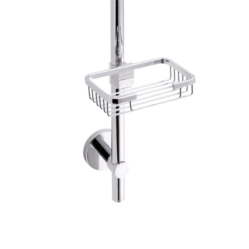 Qtap Стійка універсальна Sprha 700 мм округла з полицею QT003 Chrome