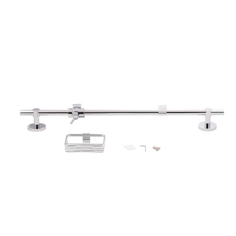 Qtap Стійка універсальна Sprha 700 мм округла з полицею QT003 Chrome