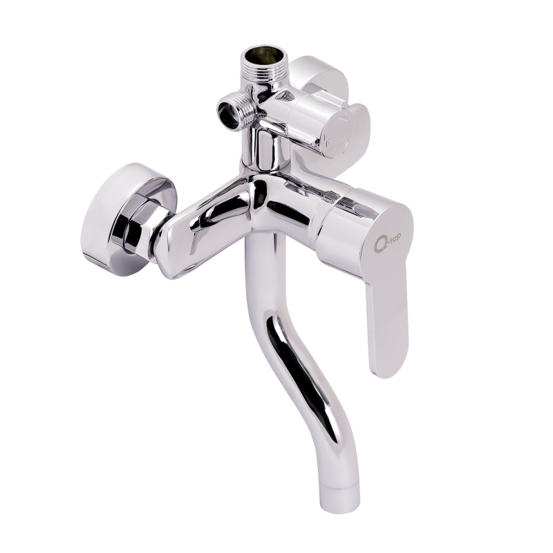 Qtap Душова система універсальна Plava на три споживача (з виливом) з полицею QT1005CRM Chrome