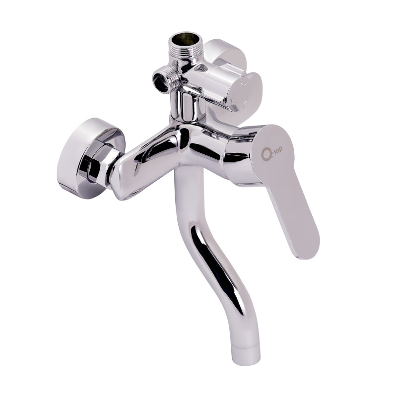 Qtap Душова система універсальна Plava на три споживача (з виливом) з полицею QT1005CRM Chrome