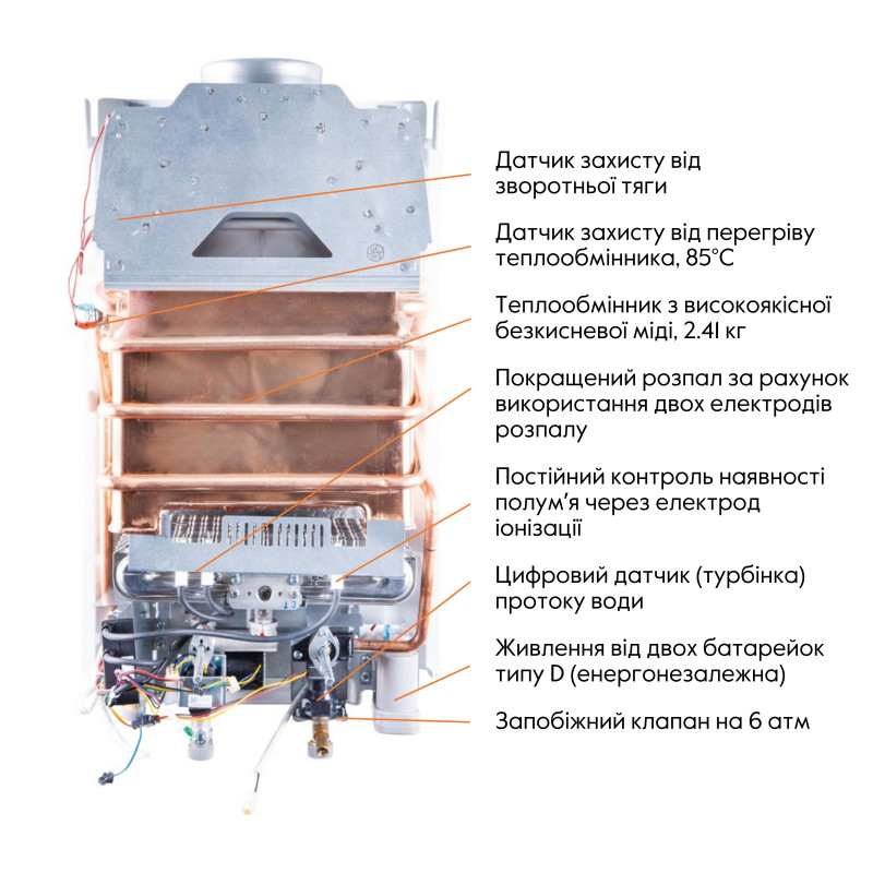 Thermo Alliance Колонка газовая дымоходная JSD20-10N-QB 10 л EURO+ (JSD2010NQBEUROPLUS)