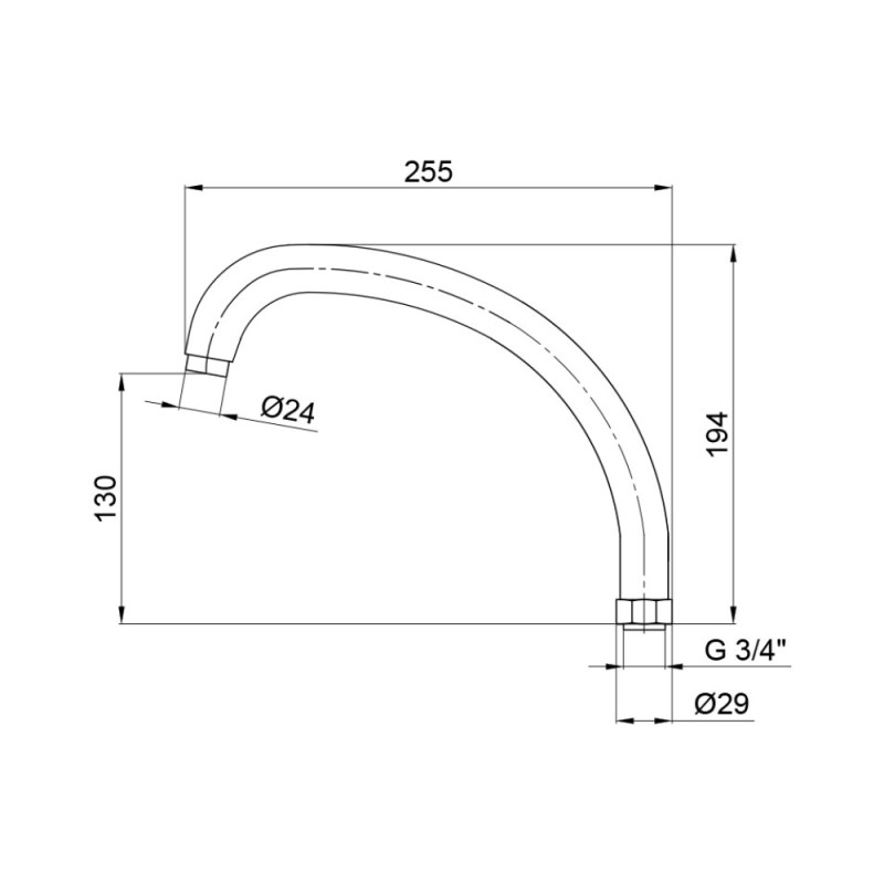 Lidz Лиливо для змішувача Niagara 273 25 см LDNIA273CRM26200 Chrome