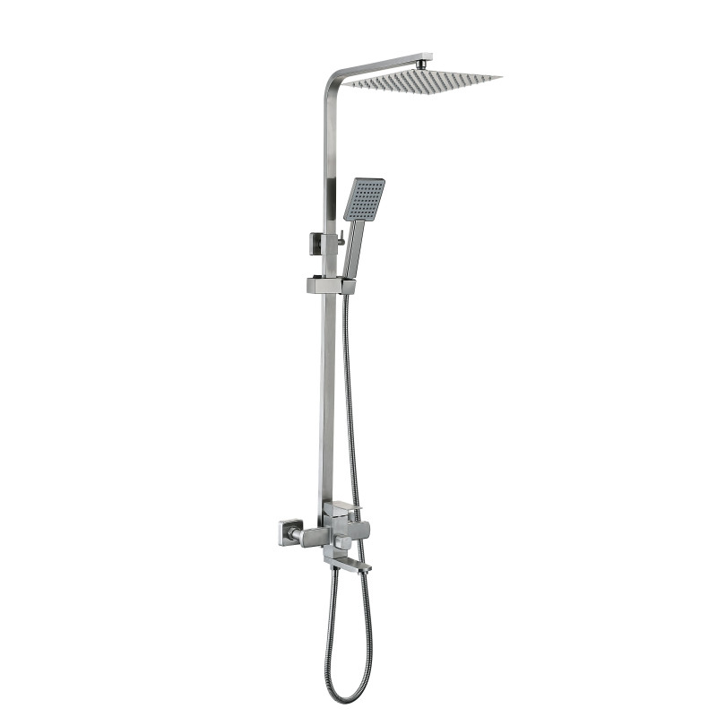 Lidz Душова система універсальна Kubis 1030 на три споживача (з виливом) (k35) LDKUB1030NKS28538 Nickel