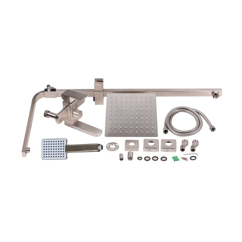 Lidz Душова система універсальна Kubis 1030 на три споживача (з виливом) (k35) LDKUB1030NKS28538 Nickel