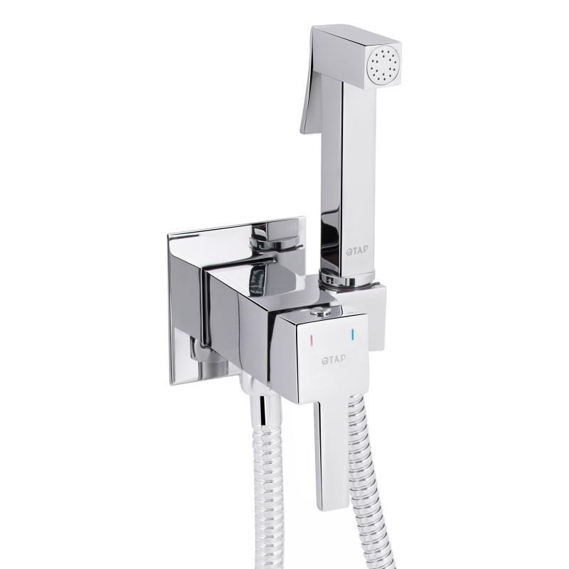 Qtap Набор для гігієнічного душу Inspai-Varius прямокутний QTINSVARCRMV00440201 Chrome