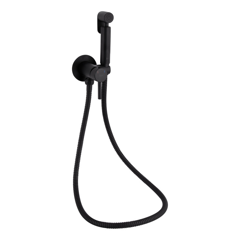 Qtap Набор для гігієнічного душу Inspai-Varius округлий QTINSVARBСRV00440001 Black Matt