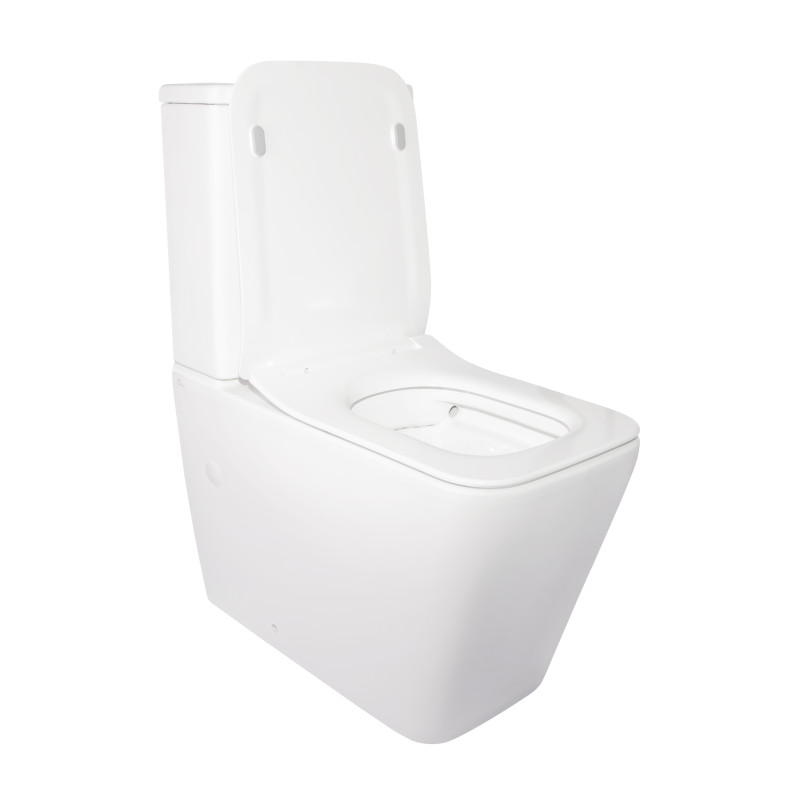 Qtap Унітаз-компакт Crow безобідковий з сідінням Soft-close QT05222170W