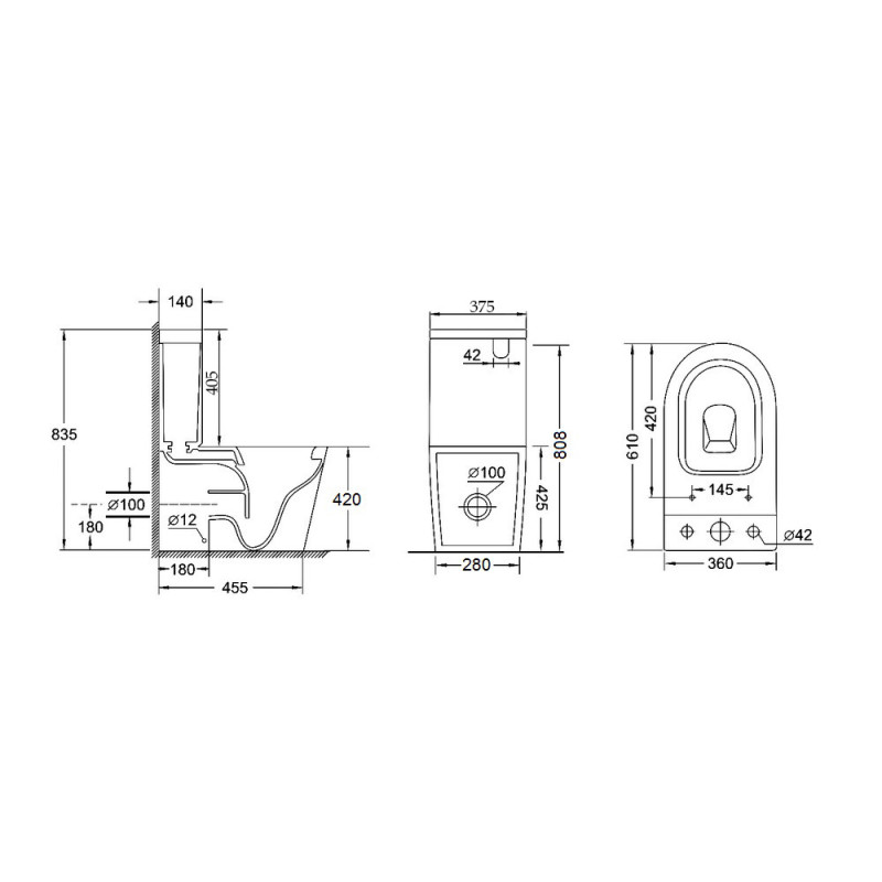 Qtap Унітаз-компакт Stork безобідковий з сідінням Soft-close QT15222179W