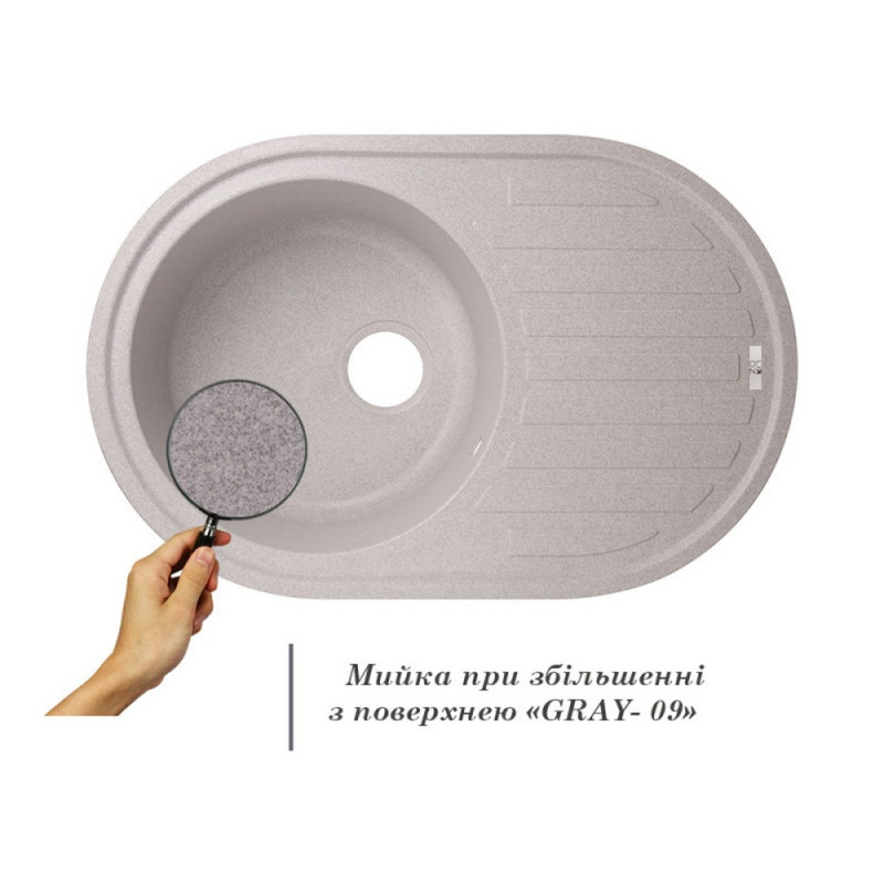 Lidz Кухонна мийка 780x500/200 GRA-09 (LIDZGRA09780500200)