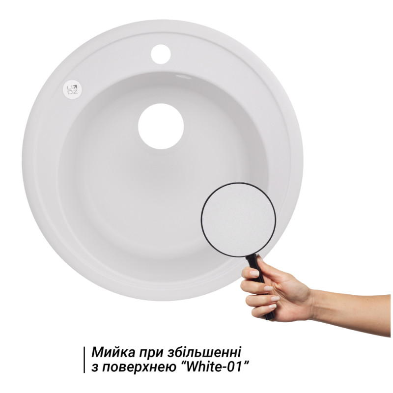 Lidz Кухонна мийка D510/200 WHI-01 (LIDZWHI01D510200)