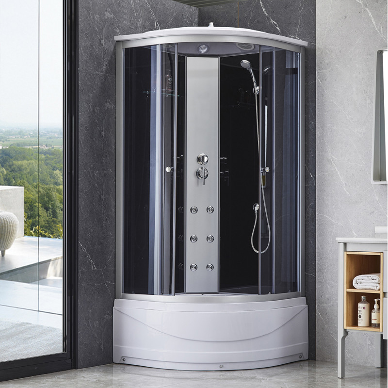 Lidz Гідромасажний бокс Tani SBM90x90.SAT.HIGH.GR, скло тоноване 4 мм