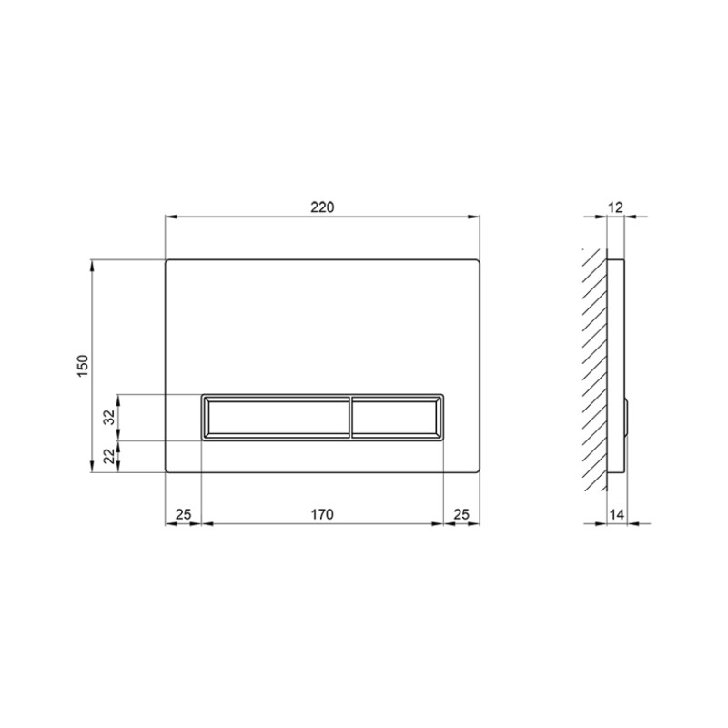 Qtap Панель змиву для унітаза Nest QT0111M08382SAT