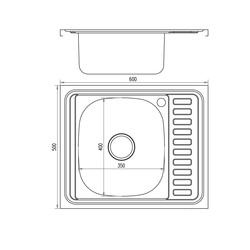 Lidz Кухонна мийка 6050-L 0,6 мм Satin (LIDZ6050L06SAT)