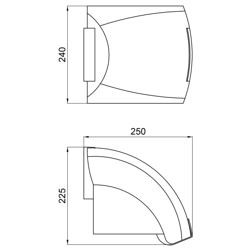 Lidz Сушарка для рук Tarnow 0192 настінна 1800 Вт LDTAR0192WHI32511 White
