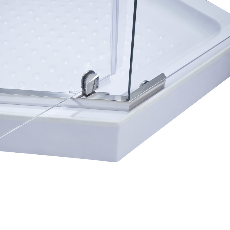 Lidz Душова кабіна Dozorca SC90x90.CRM.LOW.TR, скло прозоре 6 мм