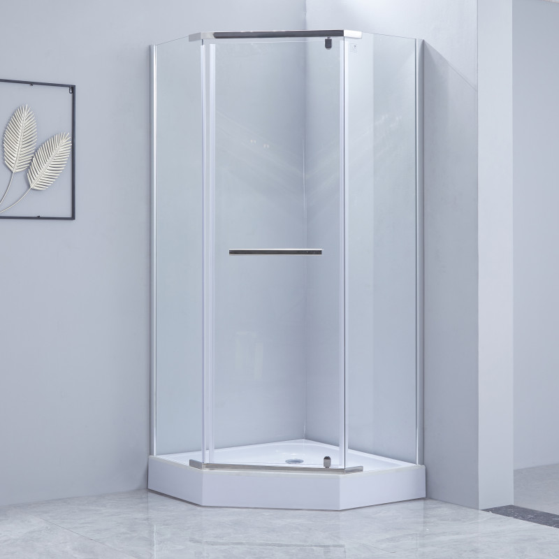 Lidz Душова кабіна Dozorca SC90x90.CRM.LOW.TR, скло прозоре 6 мм