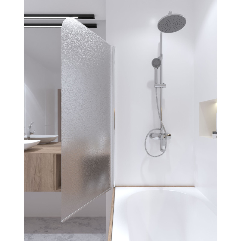 Qtap Штора на ванну Standard CRM407513APL скло Pear 6 мм, 75х130 см, ліваЗанавеска для ванны Standard CRM407513APL стекло Pear 6 мм, 75х130 см, левая