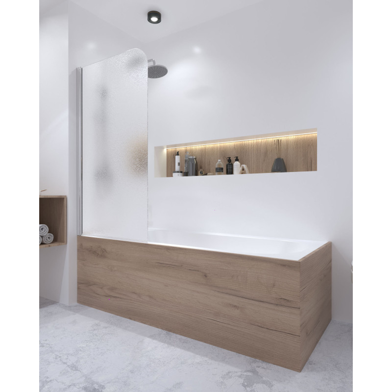 Qtap Штора на ванну Standard CRM407513APL скло Pear 6 мм, 75х130 см, ліваЗанавеска для ванны Standard CRM407513APL стекло Pear 6 мм, 75х130 см, левая