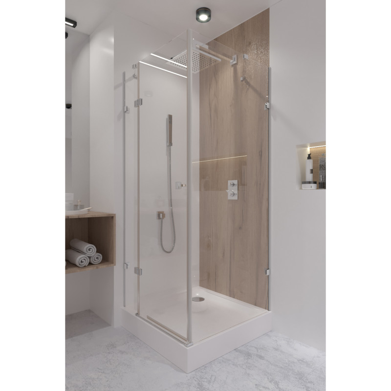 Qtap Душова кабіна CAPRICORN CRM1099SC6 90х90 см, скло Clear 6 мм, CalcLess, без піддона