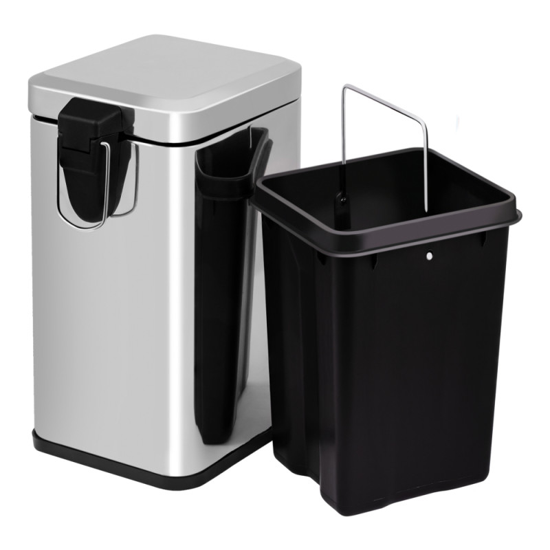 Lidz Відро для сміття Radom 1112 12 л LDRAD1112CRM32509 Chrome