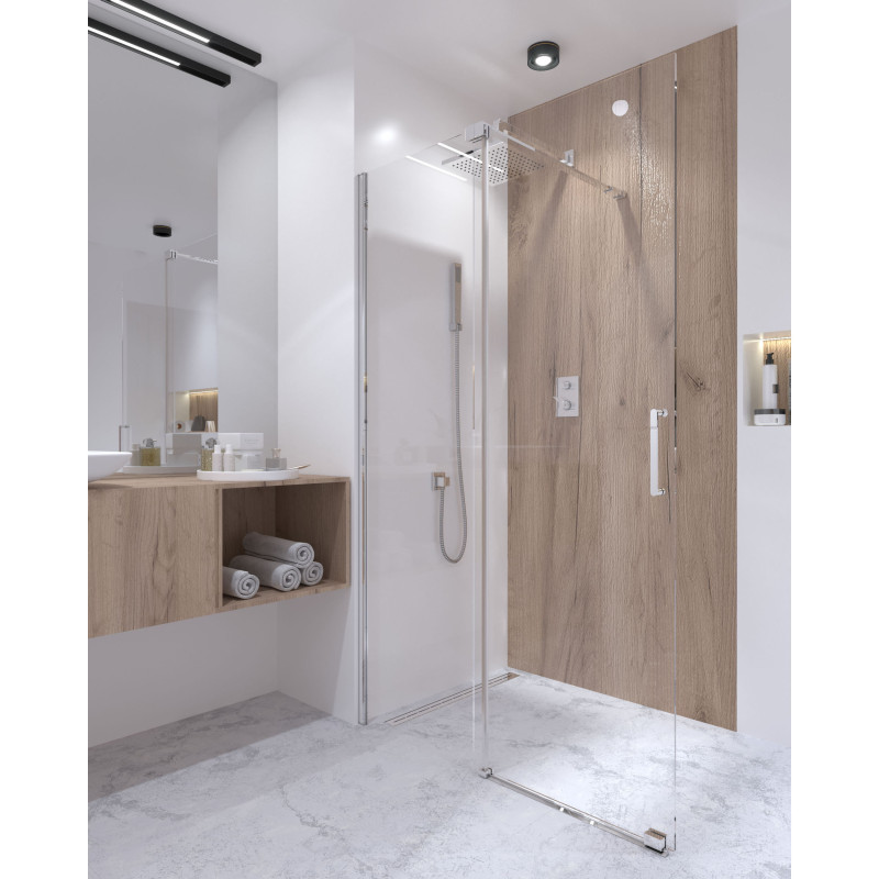 Qtap Душова перегородка Walk-In Glide CRM2012.C8 120х190 см, скло Clear 8 мм, покриття CalcLess