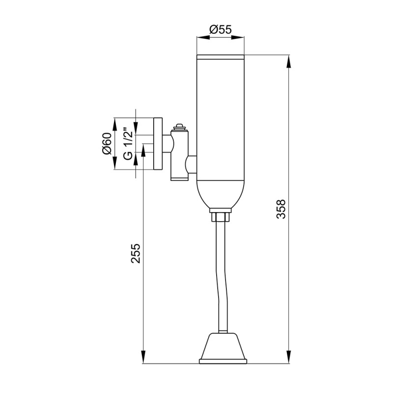Lidz Зливний клапан безконтактний для пісуара Tech 082 LDTEC082CRM32536 Chrome