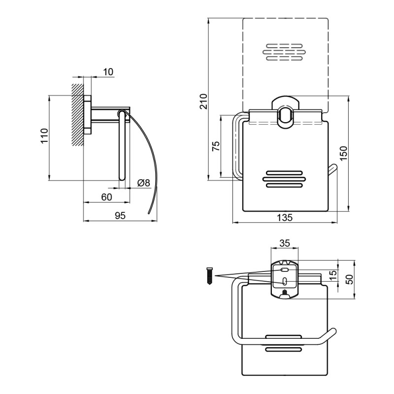 Qtap Тримач для туалетного паперу Liberty QTLIBBLM1151 Black