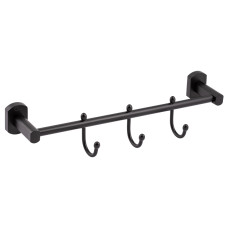 Qtap Тримач для рушника Liberty 3 гачка 365 мм QTLIBBLM1154-3 Black