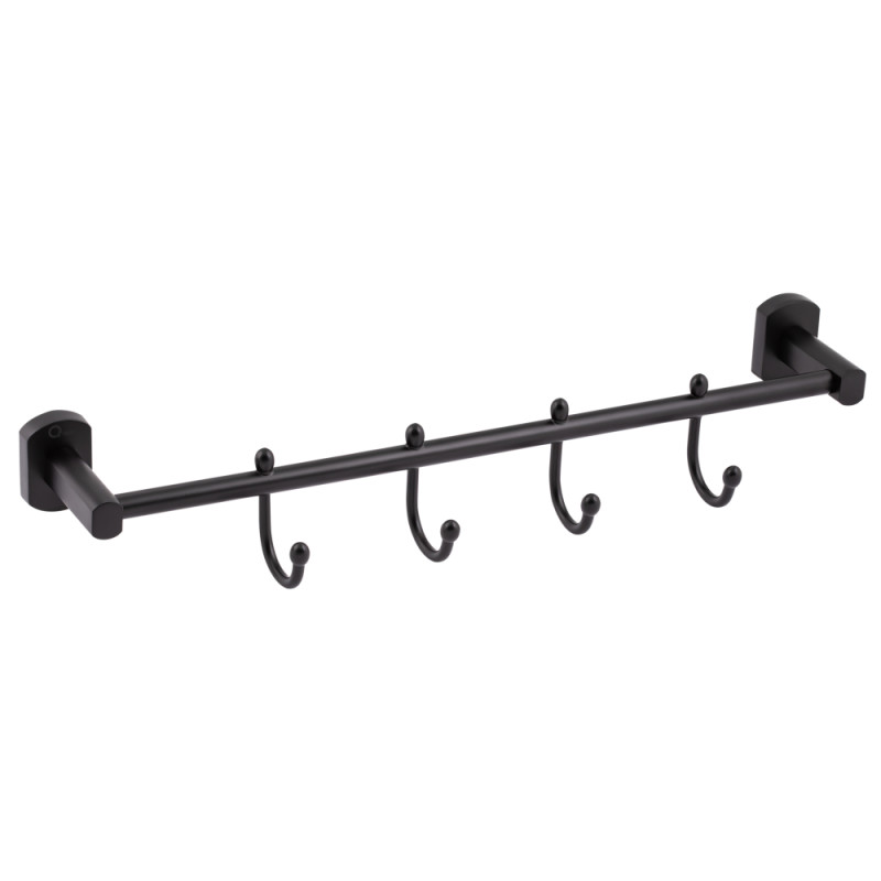 Qtap Тримач для рушника Liberty 4 гачка 450 мм QTLIBBLM1154-4 Black