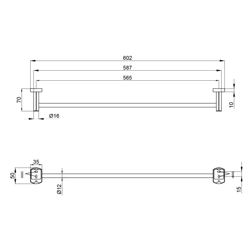 Qtap Тримач для рушника Liberty 605 мм QTLIBBLM1124 Black
