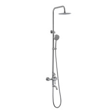 Lidz Душова система універсальна Aria 1030 на три споживача (з виливом) (k35) LDARI1030NKS34932 Nickel