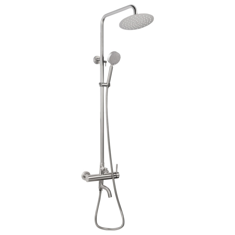 Lidz Душова система універсальна Aria 1031 на три споживача (з виливом) (k35) LDARI1031NKS34933 Nickel