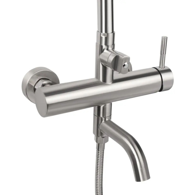 Lidz Душова система універсальна Aria 1031 на три споживача (з виливом) (k35) LDARI1031NKS34933 Nickel