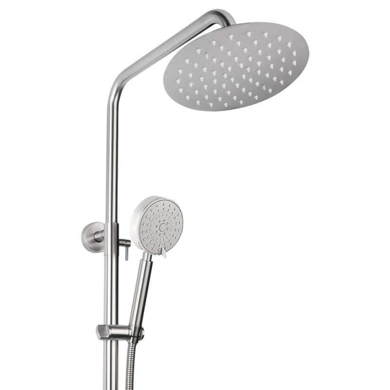 Lidz Душова система універсальна Aria 1031 на три споживача (з виливом) (k35) LDARI1031NKS34933 Nickel