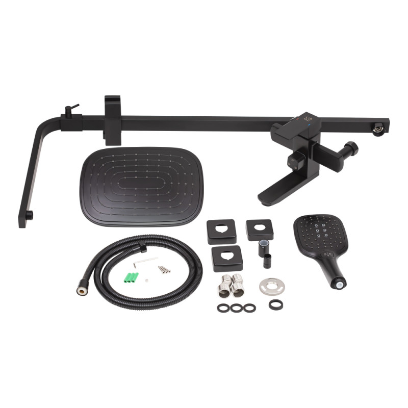 Lidz Душова система універсальна Kubis 1030 на три споживача (з виливом) (k35) LDKUB1030BLA35724 Black