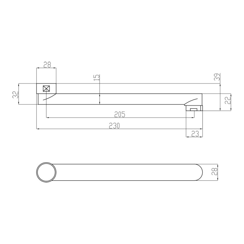 Lidz Вилив для змішувача Niagara 220 23 см LDNIA220CRM35103 Chrome