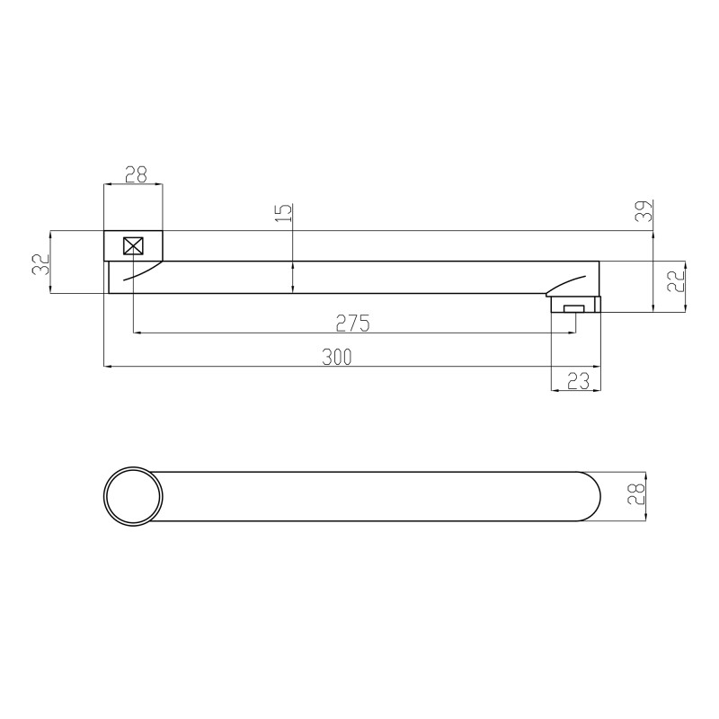 Lidz Вилив для змішувача Niagara 300 30 см LDNIA300CRM35109 Chrome