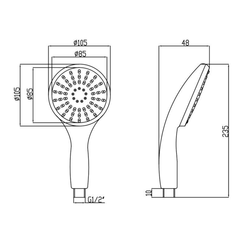 Lidz Лійка для ручного душу Лейки Niagara 20 80 мм округла LDNIA20CRM35448 Chrome