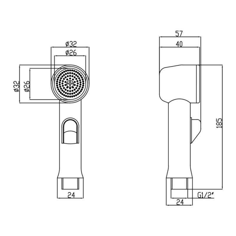 Lidz Лійка для гігієнічного душу Лейки Niagara 25 округла LDNIA25CRM35451 Chrome