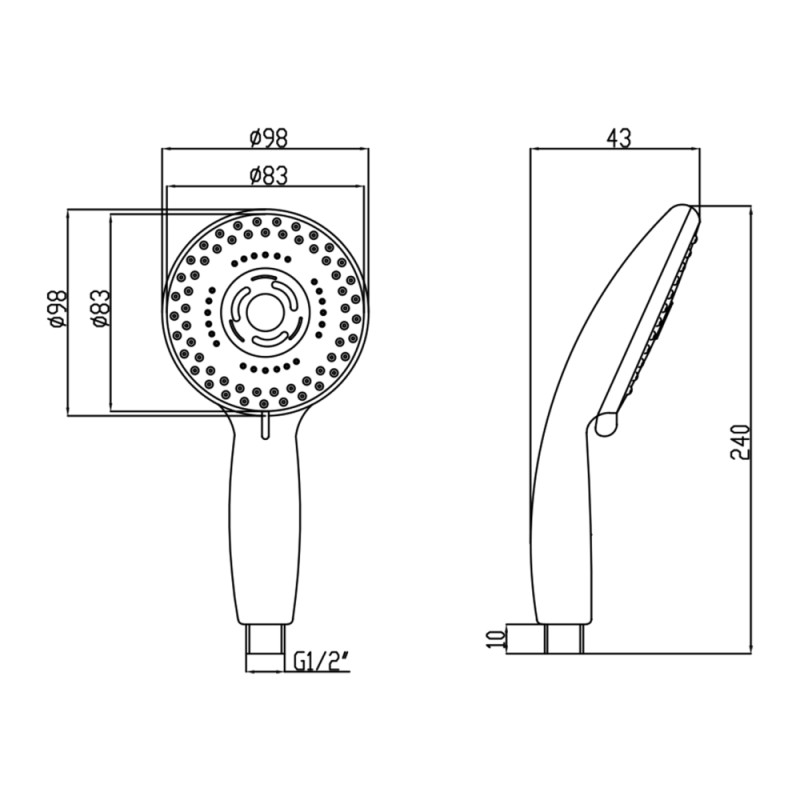 Lidz Лійка для ручного душу Лейки Niagara 11 98 мм округла LDNIA11CRM35464 Chrome
