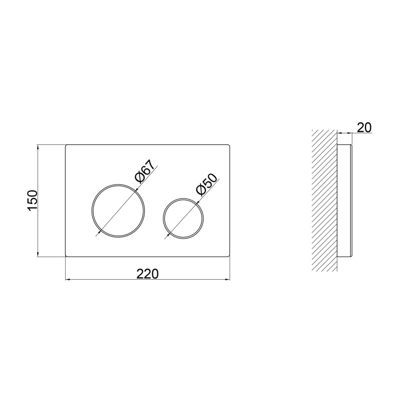 Qtap Панель змиву для унітаза Nest QT0111M11110W