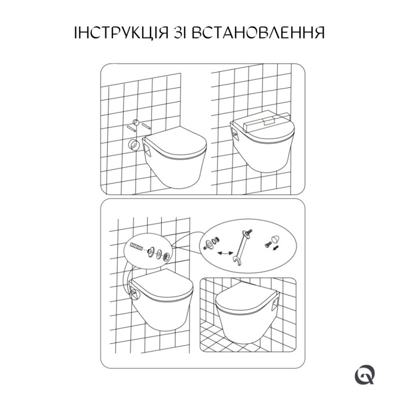 Qtap Унітаз підвісний Robin безобідковий з сидінням Soft-close QT13332141ERW