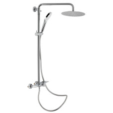 Qtap Душова система універсальна Sloup на три споживача (з виливом) з полицею QTSL51105OGC Chrome