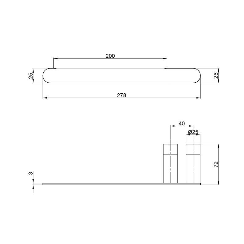 Qtap Тримач для рушника Scorpio 278 мм QTDRZAK7102103C Chrome (Držák)
