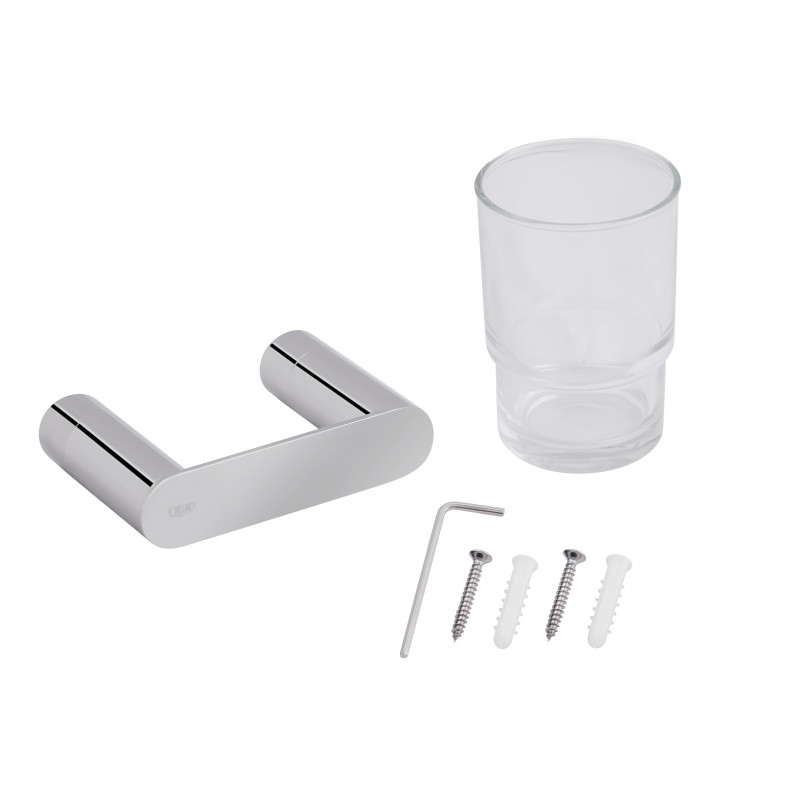 Qtap Склянка з тримачем Scorpio настінна QTSTK6102103C Chrome (Sklenka)